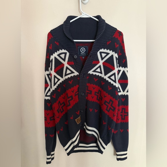 LRG Navy and Red Cardigan - Picture 1 of 4